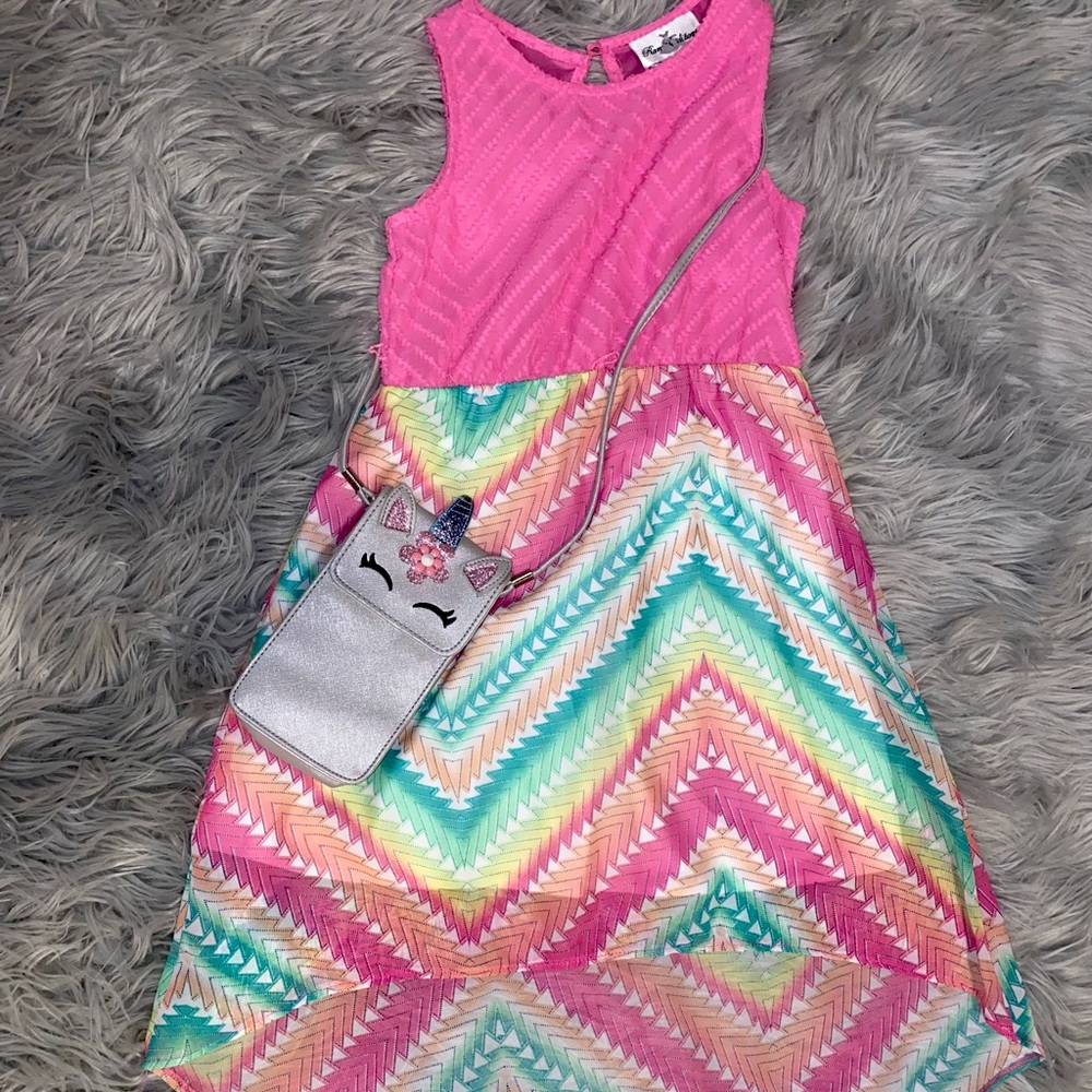 Girls multi colored dress size 7